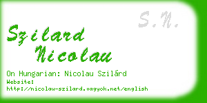 szilard nicolau business card